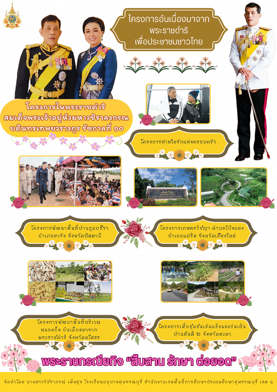 Royal projects for the benefit of the Thai people.